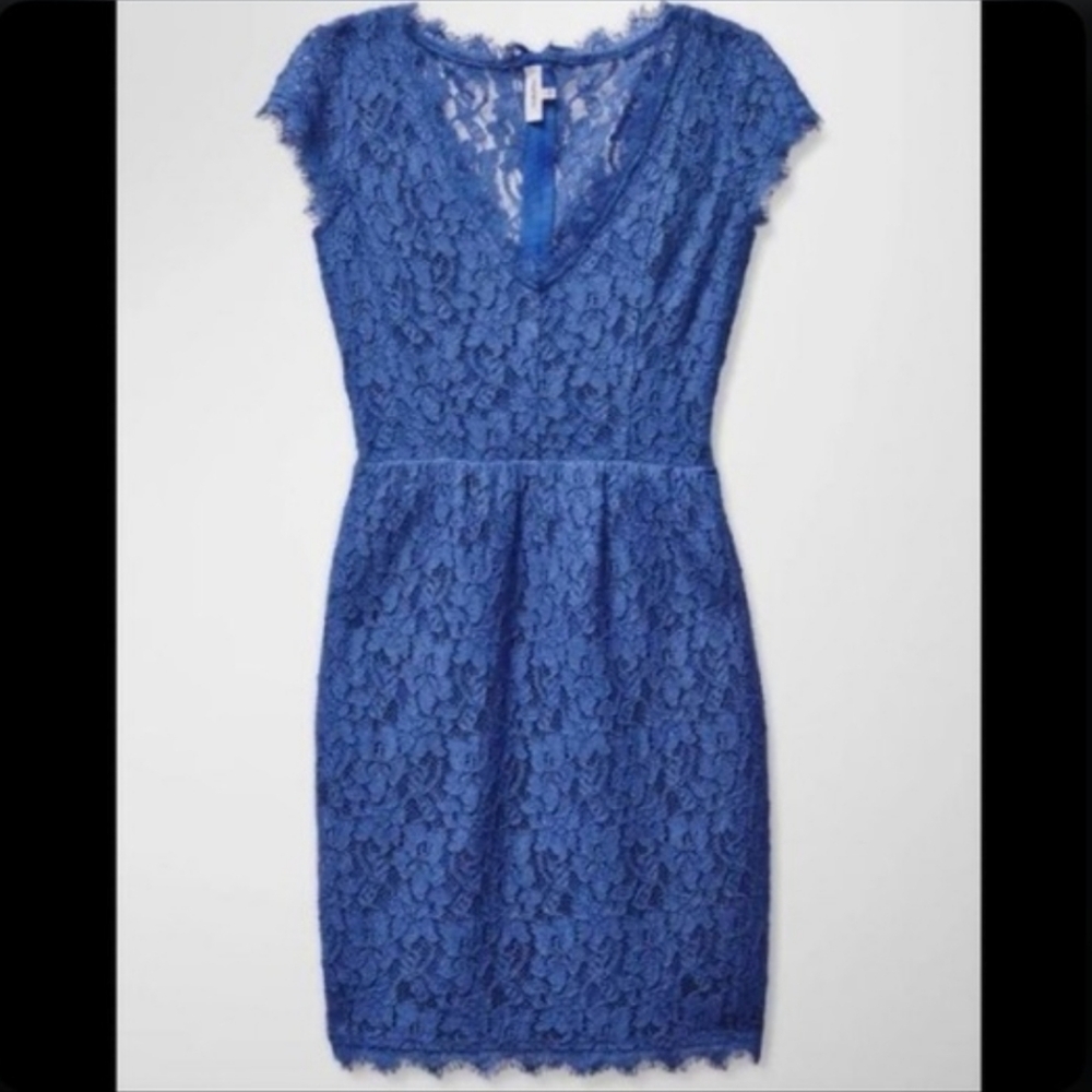 Aritzia Babaton Blue Lace Dress 2
